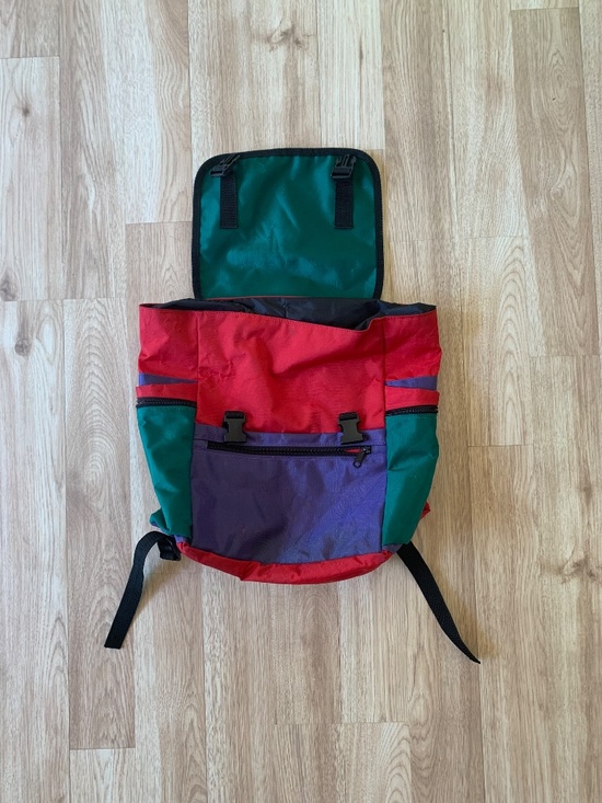 Vintage 80s/90s GAP Red Purple Green Backpack – Retro Colorblock Streetwear